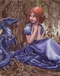Картинки, рисунки дракон и девушка